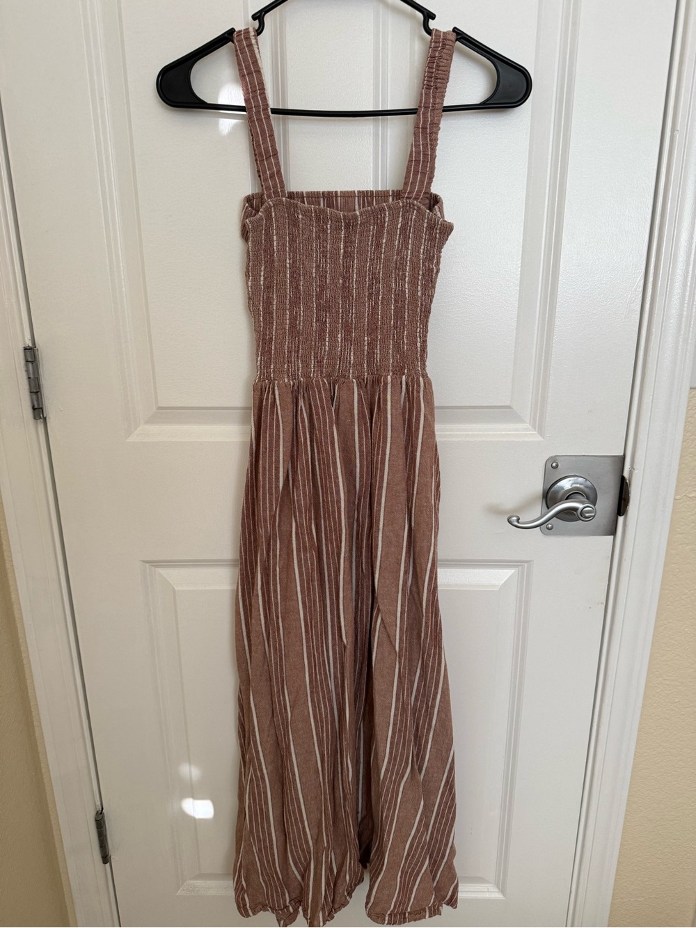 Kendall & Kylie Rust Brown Striped Girls Jumpsuit